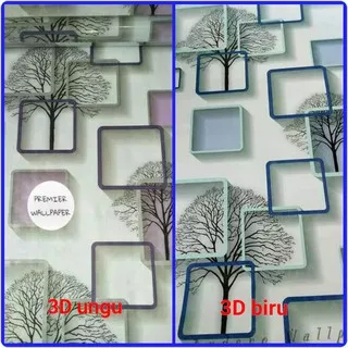 Wallpaper dinding sticker motif 3D 45cmx10m