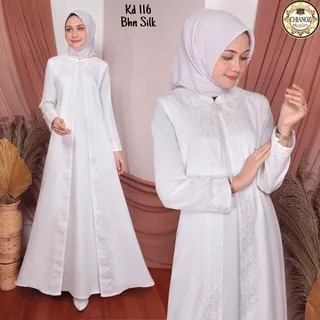 CHIANOZ Gamis Putih Katun Sutra Mewah Premium Silky Silk Renda Kaki Payung Jumbo Fashion Muslim Wanita / Baju Lebaran Haji Umroh Umrah Manasik / Busana Syari Muslim Pesta Terbaru 116