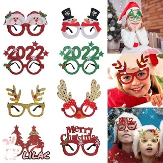 LILAC Party Decorations Christmas Glasses Santa Claus Kids Gifts Xmas Decor Festival Supplies Snowman Headband Photo Frame Prop Navidad Merry Christmas Party Accessories