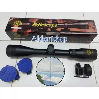 Tele Telescope Teleskop Hako Hakko Ring Gold 3-9x40 Hk Tutup Flip Tahan Getar Telescope Senapan Angin