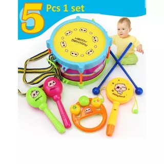 MAINAN mini drum 5 in 1 set anak bayi balita  mainan alat musik bayi mainan drum set musikal baby
