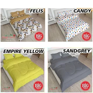 Bedcover + Sprei Rumbai 180x200 / 160x200 Lady Rose motif Felis Candy Empire Yellow Sand Grey BC 180