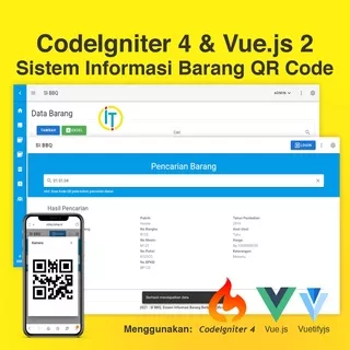 Source Code CodeIgniter 4 Aplikasi Web Sistem Informasi Barang Berbasis QR Code CI4 Vuejs