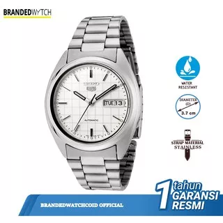 Seiko 5 SNXF05K1 Automatic Silver White Stainless Steel ORIGINAL/Jam Tangan Pria Seiko SNXF05K1