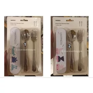 Alat Makan Miniso - British Doll Stainless Steel Cutlery Set