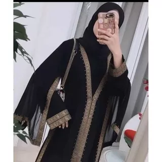 abaya Sabyan abaya hitam Dubai list jetblack Saudi abaya mewah abaya murah
