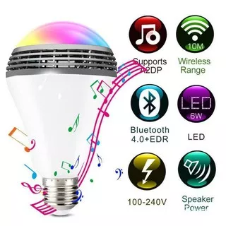 Smart Colour LED Bulb Wireless Bluetooth 4.0 Speaker LED Light typeE27