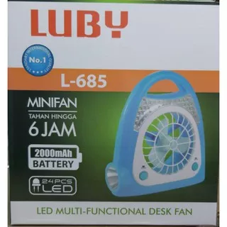 Kipas angin Mini LUBY L 685 Portable + 1 Lampu Emergency LED 24 SMD