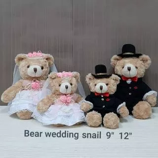 Dolls Import Boneka Teddy Bear Couple Wedding Bear Pengantin Souvenir Wedding Bear Pasangan