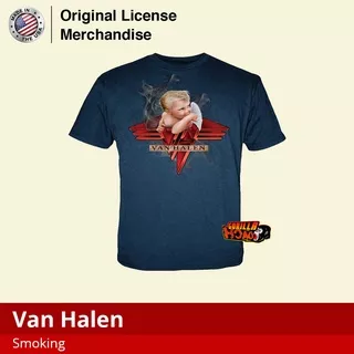 VAN HALEN Smoking Kaos Band Musik Glam Heavy Metal Original Official Licensed Merchandise