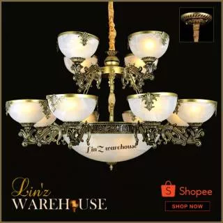 Lampu gantung klasik 2 susun ANTIQUE GOLD CLASSIC CHANDELIER SERIES 08