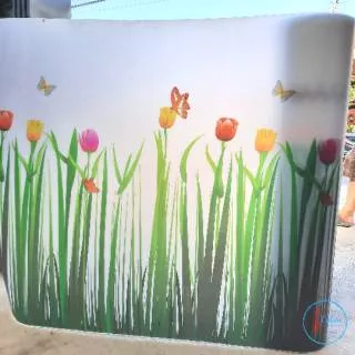 Fiber Pagar / Penutup Pagar motif Bunga Tulip Tinggi 1m (0,55mm)