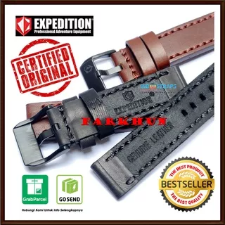 CAKEPPP STRAP KULIT ORIGINAL EXP EXPEDITION 22MM 24MM BAND TALI JAM TANGAN KALEP WATCH LEATHER HITAM