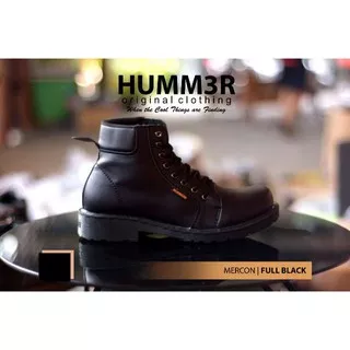 COD Sepatu Hummer Mercon Full Black Sol Hak Original Sepatu Kerja Sepatu Boots Pria Ukuran JUMBO