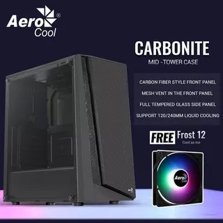 CASE AEROCOOL CARBONITE - ATX - TG - (Free 1X12CM FAN FROST 12 RGB)
