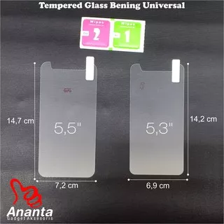 Tempered Glass Universal 4.5, 4.7, 5, 5.3, dan 5.5 inchi GARANSI Pecah Ganti BARU