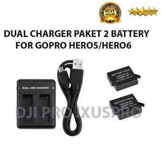 DUAL CHARGER PAKET 2 BATTERY FOR GOPRO HERO 7 - GOPRO HERO5 - GOPRO HERO6