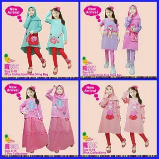 LP 208A/LP 194C/LP 197C /LP 225C baju anak LITTLE PINEAPPLE SZ 8-18/baju muslim anak perempuan