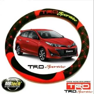 Sarung Stir Pelindung Cover Steer stir setir Mbtech Trd Sportivo Merah Mobil Toyota All New Yaris