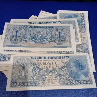 Uang Kuno Indonesia Satu Rupiah tahun 1956 kertas ( 1 rupiah)