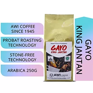 KOPI SIDIKALANG | GAYO KING JANTAN 250gr Bubuk | Biji | Bean Arabica Peaberry Powder | Aceh Organic Specialty | AWI COFFEE