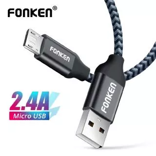 FONKEN Micro USB Cable 2.4A Mini USB Quick Charger Phone Cable Fast Charge for Android Data Cables