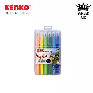 BRUSH COLOR SOFT BRUSH TIP WATER COLOR KENKO 12 COLOR SOFT BRUSH MARKER - 1 Set COlOR PENSIL