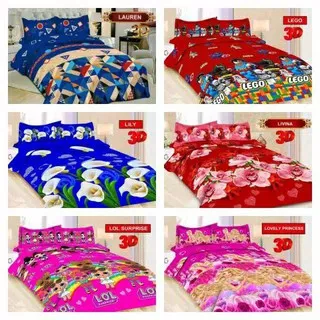 SPREI SET BONITA 3D ORI ANTI LUNTUR KING SIZE UKURAN 180 X 200 MOTIF KARAKTER & BOLA B2