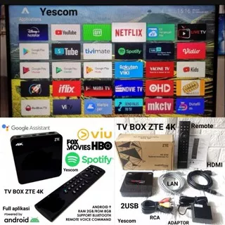 ANDROID TV BOX ZTE V5 NEW FULL APLIKASI / SIAP PAKAI / ANDROID 9 pie