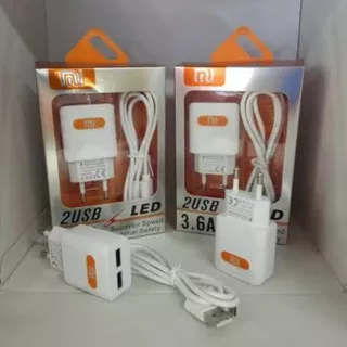 Travel Charger 3.6A Dual USB Brand Led SAMSUNG/OPPO/VIVO/XIAOMI/REALME - Casan hp charger handphone