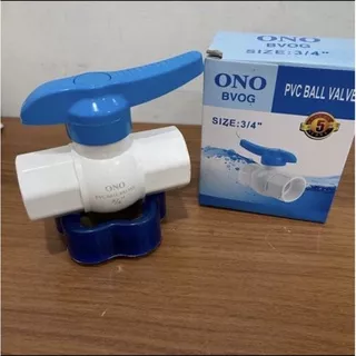 BVOG Ballvalve 3/4”inci ono putih BAGUS stop keran polos 3/4 inchi setop kran air balvalve ball valve ono bvog tanpa drat 3/4” inci bal valve 0.75 inci gg gagang pvc plastik abs fiber