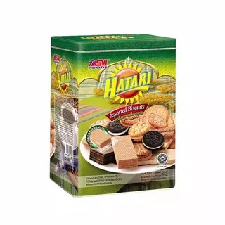 ASW Foods Hatari Assorted Biscuits 750gr-Biskuit Kaleng Aneka Rasa-Cemilan-Hampers-Lebaran-Grosir