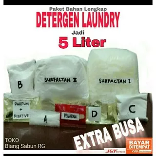 Detergen laundry / Paket Bahan Lengkap Bikin Detergen 5 Liter / Detergen Cair laundry / Deterjen