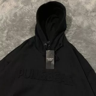 Pull Bear P&B Sweater Hoodie Hitam P&B Pull and Bear HOODIE PULL & BEAR TIMBUL PULL N BEAR FULL TAG