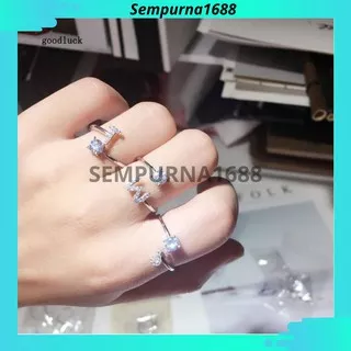 ?SMP? Cincin Wanita Cincin Motif Huruf Alfabet Inggris Silver Impor Quality A-T