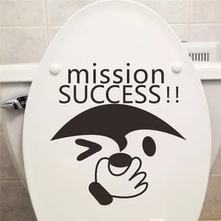 Stiker Toilet Mission Success Decal Decor Closet Kamar Mandi Sticker