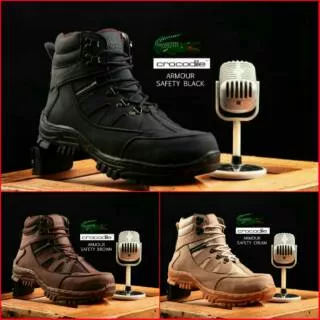 Sepatu Boots Pria Safety Crocodile Armour Safety Shoes Men Project