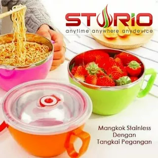 Mangkuk Mangkok Vacum / Stainless Steel Instant Noodle Bowl Double Lid With Lid Handle / FRESH BOWL