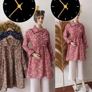Tunik long tunik tunic midi dress gamis tunik model korea renda bunga vintage viral kekinian bahan monalisa grade A atasan baju kaos blouse pakaian wanita perempuan jumbo