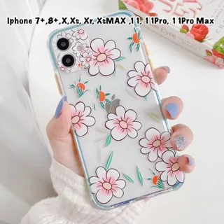 Floral white Flower Case Iphone 7plus 7+ 8 plus 8+ X Xs Xr XsMAX 11 11pro 11promax 11 pro max