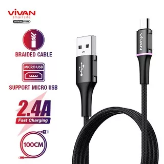VIVAN ORIGINAL Kabel Type C 3A LED Light Quick Charge 100CM Garansi Resmi 1 Tahun VDM100 VDL100 VDC100