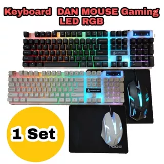 Keyboard Gaming dan Mouse RGB / Set Keyboard Mouse Gaming / Keyboard Cable RGB / Keyboard LED - 01