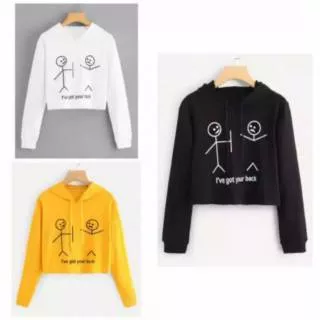 tokoabelgrosir sweater crop wanita hodie tgn pjg I`ve got  your back