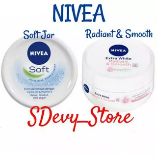 Nivea Soft Jar 100ml - Nivea Extra White Radiant & Smooth Creme 100ml - Krim Pelembab Wajah