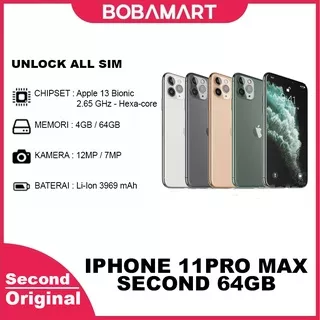 iPhone 11 PRO MAX SECOND / IPHONE 11 PRO MAX 64GB / IPHONE 11 PROMAX  256GB / IPHONE 11 PRO MAX 63GB SECOND