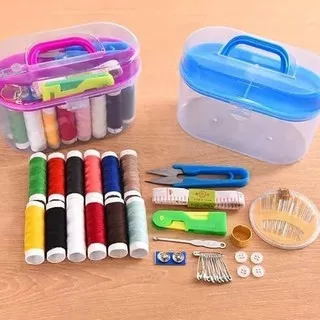 Sewing Kit Box Set Isi 12Rol/Peralatan Jahit Set Box Kit Lengkap/Perlengkapan Jahit