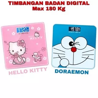 Timbangan Badan Karakter Lucu Murah / Doraemon / HelloKitty / Max 180kg