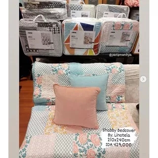 BEDCOVER MOTIF SHABBY LINOTELA - BED COVER SELIMUT SHABBY CHIC MURAH INFORMA