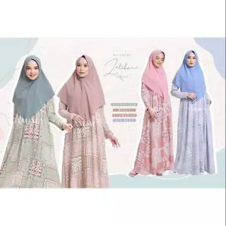 Zalika Dress Amima - Dress Syari Motif Etnik - Gamis Busui Friendly