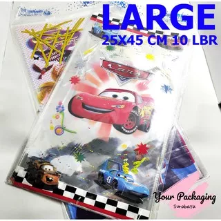 Plastik snack ulang tahun besar [LARGE] 25x45cm ultah karakter snack jajan dll